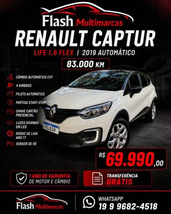 RENAULT CAPTUR 1.6 16V SCE FLEX LIFE X-TRONIC RENAULT CAPTUR 1.6 16V SCE FLEX LIFE X-TRONIC